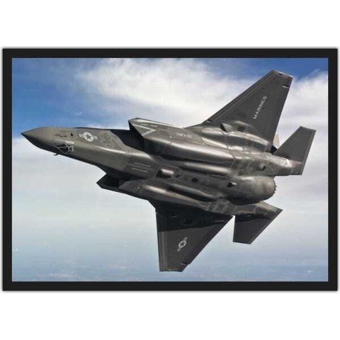 Quadro Decorativo Avião Caça Salas Quartos Decorações Com Moldura