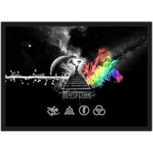Quadro Decorativo Banda Rock Led Zeppelin Salas Quartos Decorações Com Moldura G04