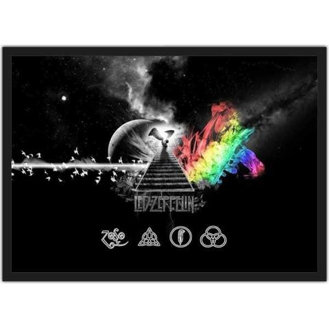 Quadro Decorativo Banda Rock Led Zeppelin Salas Quartos Decorações Com Moldura G04