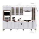 Ver imagem 4 de Cozinha Americana Modulada Torre Quente Paneleiro e Aéreo com Vidro Reflecta com Tampo Completa 6 Peças Paris