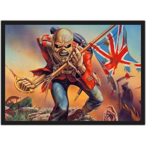 Quadro Decorativo Iron Maiden Heavy Metal Eddie Rock Salas Quartos Decorações Com Moldura G01