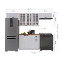Ver imagem 3 de Cozinha Modulada 4 Peças 1 Balcão com Tampo 3 Aéreos 100% MDF com Vidro e Rodapé Bari