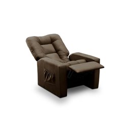 Poltrona do Papai Reclinável Itália Suede Marrom Adonai Estofados - 2