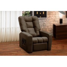 Poltrona do Papai Reclinável Itália Suede Marrom Adonai Estofados - 1