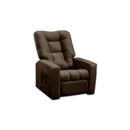 Poltrona do Papai Reclinável Itália Suede Marrom Adonai Estofados - 4