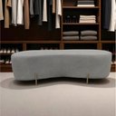 Ver imagem 1 de Puff Decorativo Orgânico Alana Bouclé Cinza Claro
