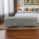 Ver imagem 7 de Puff Decorativo Orgânico Alana Bouclé Cinza Claro