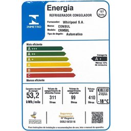 Geladeira Frost Free Duplex Consul Branca 410 Litros - Crm50lb 110v - 11