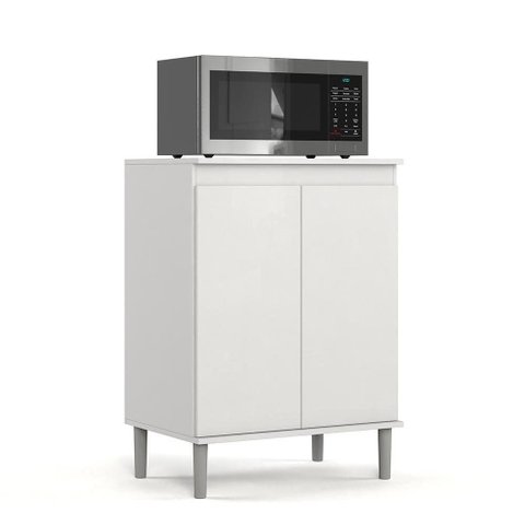 Balcão Micro-Ondas 2 Portas Branco – EJ Móveis