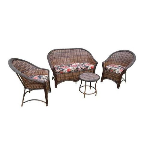 Conjunto de Sofá Fibra Sintética Bali Promo - 1 Sofá 2L + 2 Poltronas + 1 Mesa Centro - Tecido Maui