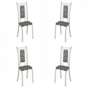 Ver imagem 1 de Conjunto com 4 Cadeiras Paris Liso Branco com Mosaico Cinza Teixeira