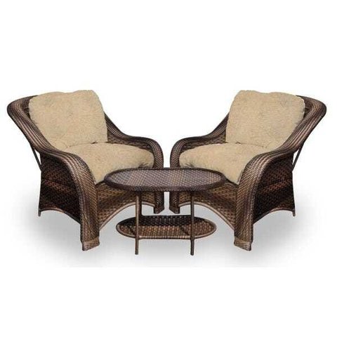 Conjunto de Poltronas Fibra Sintética Melo - 2 Poltronas + 1 Mesa Centro - Tecido Duna Deserto
