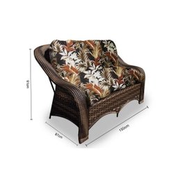 Conjunto de Sofá Fibra Sintética Melo - 1 Sofá 2 L + 2 Poltronas + 1 Mesa Centro - Tecido Revieira M - 2