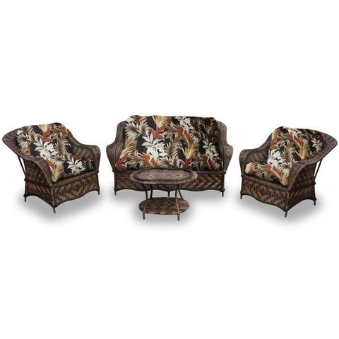 Conjunto de Sofá Fibra Sintética Naja - 1 Sofá 2 L + 2 Poltronas + 1 Mesa Centro - Tecido Revieira M