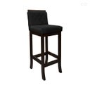 Ver imagem 1 de Banqueta Média para Bancada de Cozinha Nice Madeira Maciça Matelassê Suede Preto Ccs
