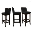 Ver imagem 2 de Banqueta Média para Bancada de Cozinha Nice Madeira Maciça Matelassê Suede Preto Ccs