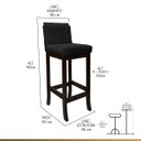 Ver imagem 3 de Banqueta Média para Bancada de Cozinha Nice Madeira Maciça Matelassê Suede Preto Ccs