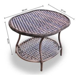 Conjunto de Sofá Fibra Sintética Karibe - 1 Sofá 2L + 2 Poltronas + 1 Mesa Centro - Tecido Revieira - 4