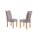 Ver imagem 4 de Conjunto Sala de Jantar 6 Lugares Vitória 1.60m Mesa e Cadeiras Madeira Maciça Suede Cinza