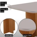 Ver imagem 3 de Mesa Jantar Olimpia 4 Lugares MDF e Vidro Serigrafado Off White 120cm Moderna