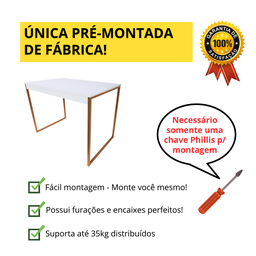 Mesa Jantar Apartamento Industrial 100% Mdf Compacta 100x60 - 4