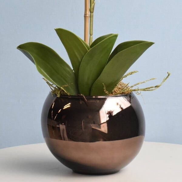 Vaso de Flores Bronze Redondo 17cm | Linha Vasos Decorativos Formosinha - 1