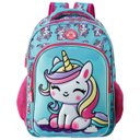 Ver imagem 1 de Mochila Costas Escolar Creche Unicórnio Menina Eva Grande:azul