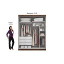 Ver imagem 4 de Guarda-Roupa 2 Portas com Espelho e 3 Gavetas Virtus - Canela -