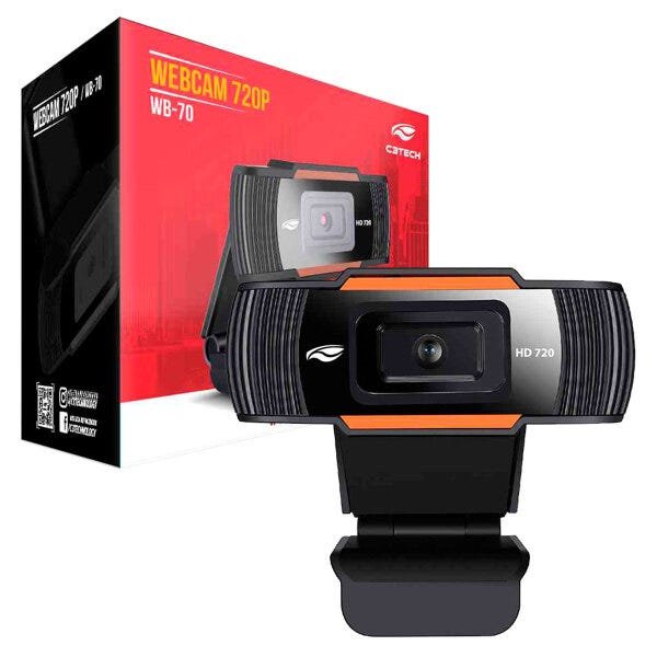 Webcam C3tech Wb-70bk, Resolução Hd 720p, Usb 2.0, Microfone
