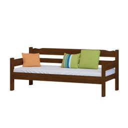 Sofa Cama de Madeira Maciça Cor Castanho - 2