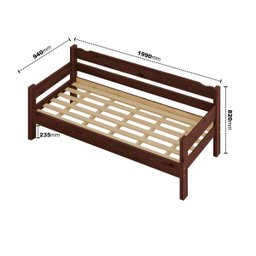 Sofa Cama de Madeira Maciça Cor Castanho - 3