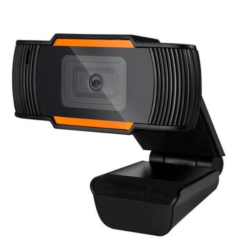 Webcam Brazil PC V5, Resolução HD 720P, Microfone, Preto/Laranja, USB