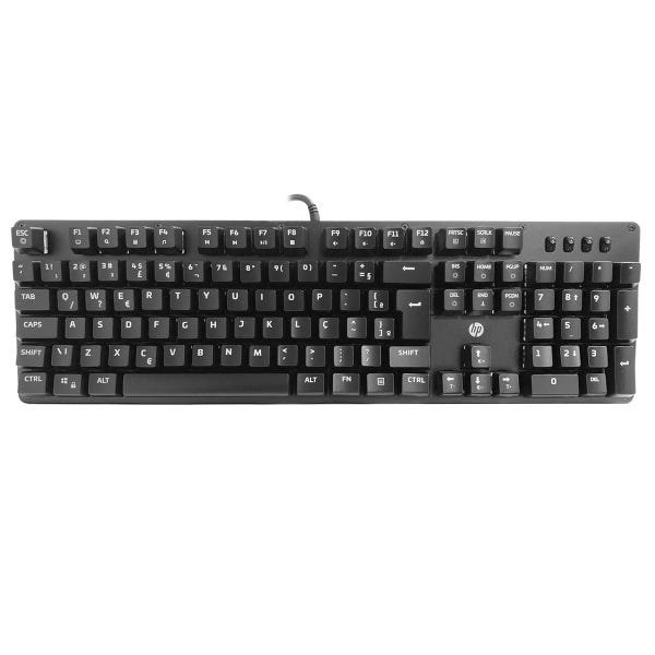 Teclado Gamer Mecânico HP GK100 USB, LED RGB, Layout ABNT2, Preto - 10