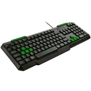 Teclado Gamer Multilaser Multimídia Slim Com Hotkeys Preto e Verde - TC243
