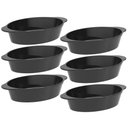 Ver imagem 1 de Kit 6 Travessas para Servir Oval Plástico Preto Tigela 550ml Coza Uno Petiscos Porções Salada