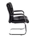 Ver imagem 2 de Cadeira Fixa Aproximação Interlocutor em S com Braço Estofada Couríssimo Preto W-50a