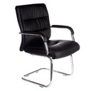 Ver imagem 1 de Cadeira Fixa Aproximação Interlocutor em S com Braço Estofada Couríssimo Preto W-50a