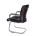 Ver imagem 3 de Cadeira Fixa Aproximação Interlocutor em S com Braço Estofada Couríssimo Preto W-50a