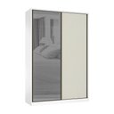 Ver imagem 1 de Guarda Roupa 2 Portas de Correr 3 Gavetas 159cm com Vidro Reflecta Prata Prime Luciane Móveis
