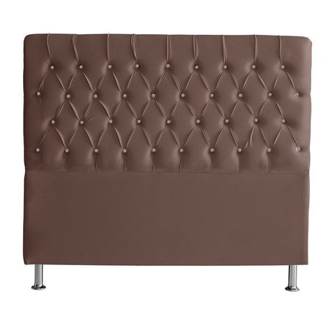 Cabeceira de Cama Box Paris Queen 160 Cm Botão Strass Suede Rosê do Lar Móveis