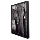 Ver imagem 3 de Quadro Decorativo Família Elefante em Moldura Caixa Tacolado Moldura Trad 1cm Madeira Escura sem Vid