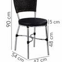 Ver imagem 4 de Conjunto com 2 Cadeiras de Jantar em Junco Sintético com Assento Estofado e Base Preto/Cromado