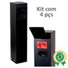 KIT 4 POSTE CONDUTOR 2 TOMADAS PRETO - 1