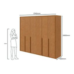 Guarda Roupa Casal 6 Portas Imperatore Lopas Amendoa Clean - 3