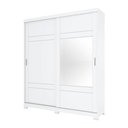 Ver imagem 7 de Guarda-roupa 200cm com Espelho 2 Portas de Correr 3 Gavetas Verg Henn - Branco