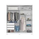 Ver imagem 6 de Guarda-roupa 200cm com Espelho 2 Portas de Correr 3 Gavetas Verg Henn - Branco