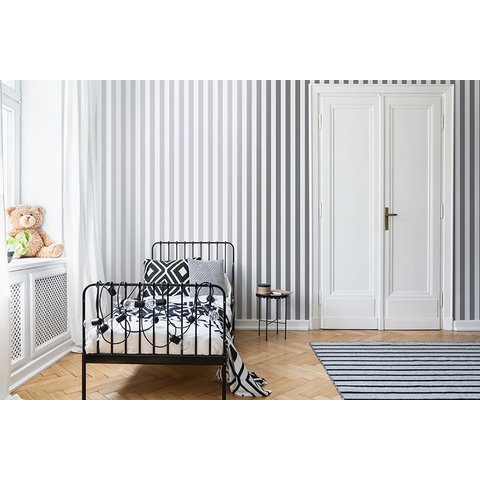 Papel de Parede Kids N'teens 100100 Cinza Listrado