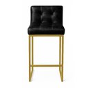 Ver imagem 5 de Banqueta Cozinha Alta com Encosto Industrial Kit 4 Dourado Lirina Pu Preto C05 - D’Rossi