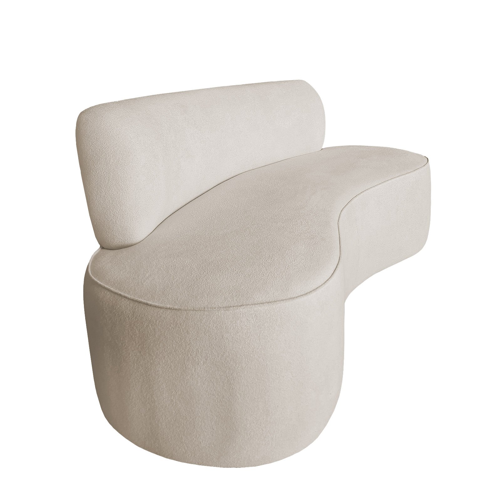 Sofá Curvo Living 180cm Boucle Bege - Am Interiores | MadeiraMadeira