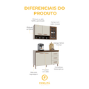 Ver imagem 5 de Cozinha Modulada Compacta Fidelitá Lisboa 2 Peças 120cm 5 Portas 3 Gavetas com Tampo